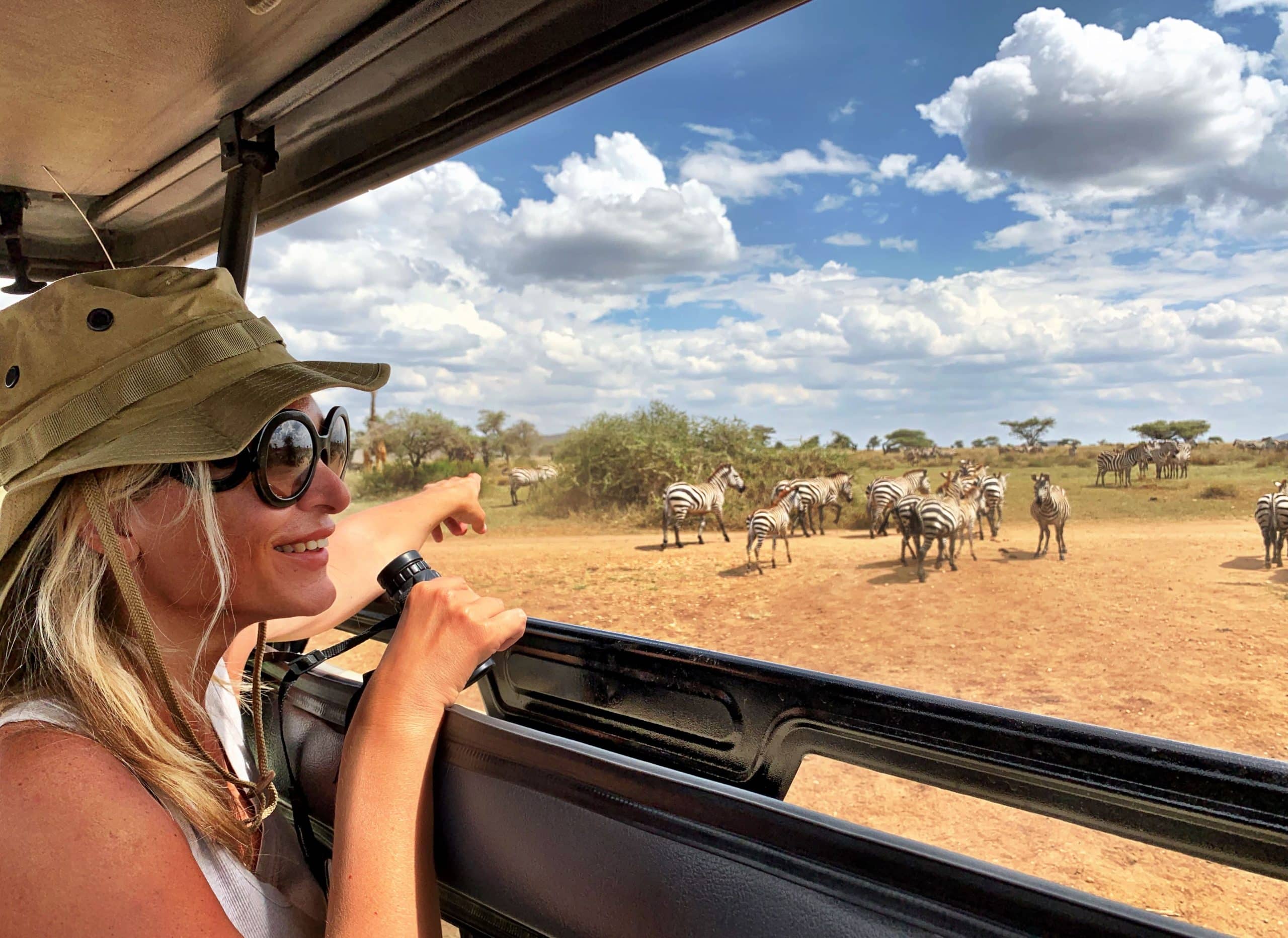 Woman on Kruger safari.