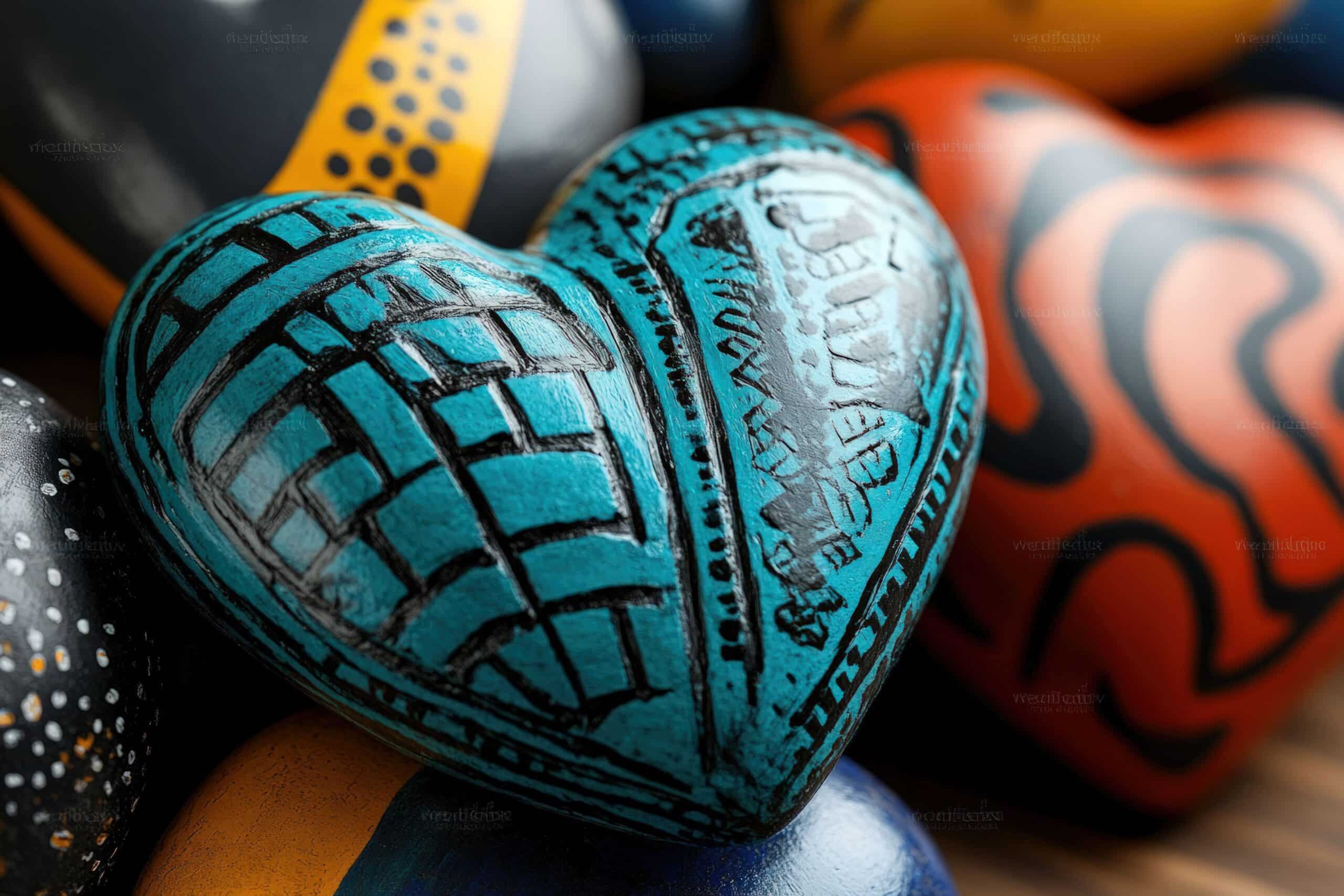 A close-up of hand-painted African safari gifts