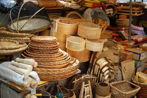 African bamboo craft market